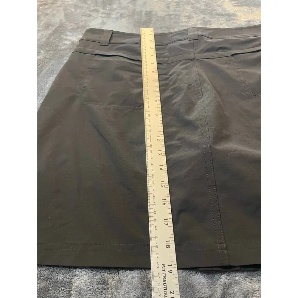 Eddie Bauer Adventurer 2.0 Skort Black Active Hiking Golf Skirt Shorts Size 16